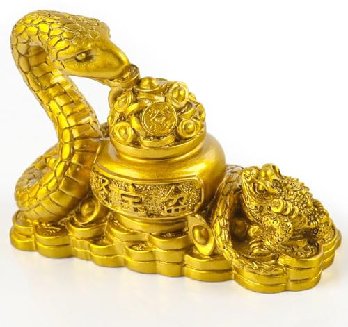 JWTRSVTY Chinesische Schlangenstatue, Feng Shui Schlangenstatue, Jahr der Schlange 2025 Figur, Dekorative Schlangenfigur, Schlangenfigur Chinesische Tierkreiszeichen für 2025 Neujahrs Dekorationen