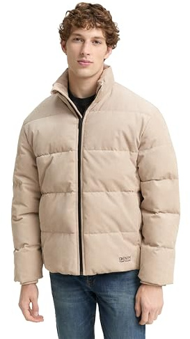 TOM TAILOR Denim Herren Cord Pufferjacke mit Stehkragen