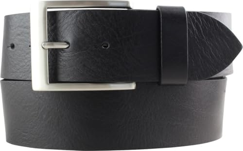 BELTINGER Jeansgürtel aus Vollrindleder 5 cm | Leder-Gürtel für Herren 50mm | Breiter Herren-Gürtel aus echtem Leder | Schwarz 110cm