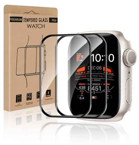 Bodyguard 2 Stück Schutzfolie für Panzerglas für Apple Watch Series 9/8/7 45mm, Volle Abdeckung Ultra-klar Extrem Robust Glasfolie, Keine Luftblasen Anti-Fingerabdruck iWatch 45mm Displayschutzfolie