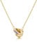 Linawe Gold Halsketten für Frauen, Edelstahlkette Damenschmuck Vergoldet, Edelstahl Kette Damen, Goldener Edelstein Kette Set, Geburtsstein Goldkette mit Anhänger, Statement Kristall Collier