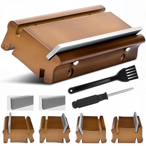Aoefykp Lima de trastes de guitarra de 3°/23°/35°/90° y lima biseladora de trastes para coronar, moldear, desbarbar trastes – Herramientas profesionales de luthier y bricolaje para guitarra