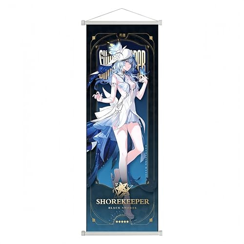 1 x Wuthering Waves Scroll-Poster, Wandbehang, geschmiedetes Tuch, Gemälde, Dekoration, Zimmer, Schlafzimmer für Fans (Stil 11)