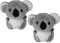 Porte-clés en peluche koala | 2 pendentifs uniques et amusants en forme de poupée | Porte-clés en peluche pour sac à dos, Gris, 1