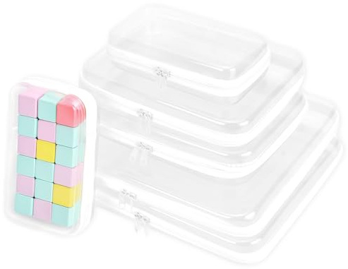 FHDUSRYO Hartschalentasche mit Reißverschluss, transparente Hartschalenhülle mit Reißverschluss, wasserdichte Kosmetiktasche, tragbarer Reise-Organizer, Transparent, L+M+S, Hartschalentasche mit