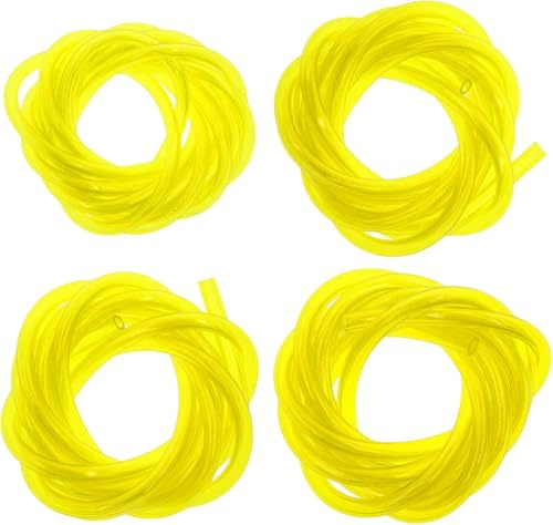 4 Stück 1M Gelber Benzinschlauch Kraftstoffschlauch, 2x3.5mm, 2.5x5mm, 3x5mm, 3x6mm, Kraftstoffleitung für Kettensägen Rasenmäher Gebläse Hochdruckreiniger Freischneider