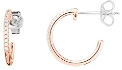 XENOX Ohrringe XS3523R Damen Creolen Sterling-Silber 925 Rose Weiß Zirkonia
