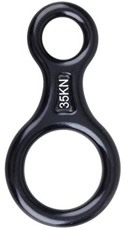 TRIWONDER 35kN Abseilachter, Abseilgerät Klettern 8 Descender für Seildurchmesser 8-13 mm (【35kN】 Schwarz)