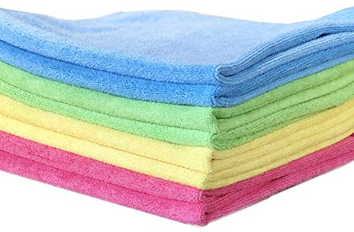 Glart 3 Stück Universal Flausch 600 GSM Mikrofasertücher 40x40 cm Allzwecktücher Haushalt Küche WC Bad Haus Garten Büro, farblich, H4488