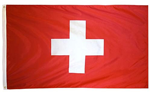 N / A Poliéster Bandera Suiza Costura Doble Estandarte de Bandera Suiza de Gran tamaño Colores Vivos 90x150cm