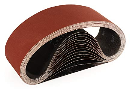 Sruhrak 75 x 533 MM Sanding Belts, 240 Grits Fabric Sanding Belts for Stripping and Sanding - 15 Pack