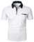 APAELEA Kurzarm Poloshirts Herren Casual Polohemd Kontrast Golf T-Shirt mit Brusttasche (DE/NL/SE/PL, Alphanumerisch, L, Regular, Regular, Weiß)