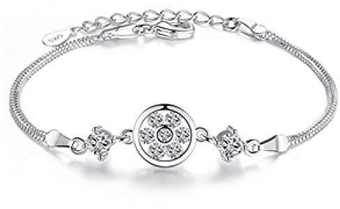Hand Armband Armreif Armkette Damen 925 Sterling Silber Frau Modeschmuck Damen Armbänder Runde Einfache Original Niedlic