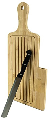 Brotschneidebrett mit Messer Bamboo Brotschneidebrett Brotmesser Schneidebrettset neuetischkultur