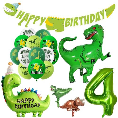 Geburtstagsdeko 4 Jahre Junge Kindergeburtstag Deko Jungen 4 Jahre Geburtstag Deko Junge Dino Folienballon 4