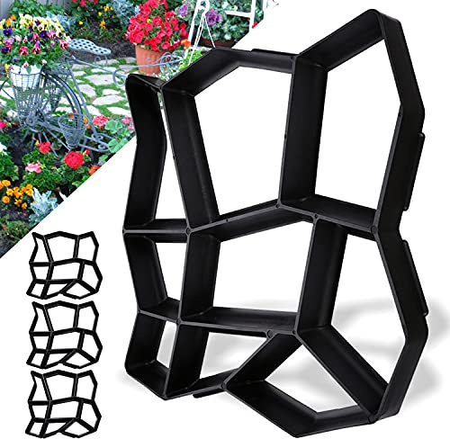 Einfeben Molde de hormigón DIY para pavimento, molde de encofrado, pavimento de hormigón, para piedra natural y adoquines, reutilizable (4 unidades)