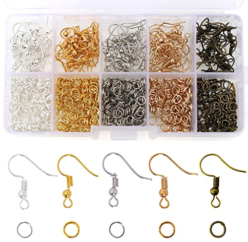 Redamancy 1150Pcs Earring Making Kit, 18x20mm Earring Making Hooks Accessories Kit, Jump Rings, for Jewelry Making and Repair