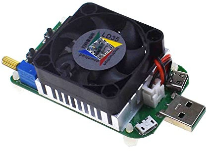 USB Load Tester Electronic Load Tester Resistor Module 35W LD35/LD25 USB Interface Discharge Constant Current Intelligent Temperature Control with Cooling Fan (LD35)