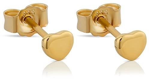 NKlaus Paar Herz Damen Kinder Ohrstecker klein 4mm schlicht 333 Gelb Gold 8 Karat 13168
