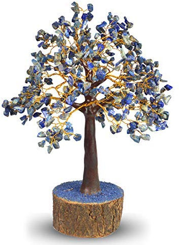 Aport Presents Lapislazuli Baum Kristall Stein Baum 500 Perlen Kristallbaum Für Reiki Heilung Und Vastu Korrektur Und Erhöhen Kreativität Baum (Farbe: Blau) #Aport-291