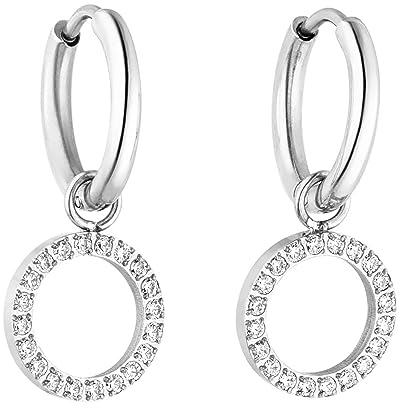 PURELEI® Closed Glow Ohrringe (Silber) – Damenohrringe aus langlebigem Edelstahl – Wasserfeste Ohrringe Damen – 1,4 cm Durchmesser – Modeschmuck für deinen individuellen Look
