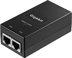 REVODATA Gigabit PoE Injector Adapter, IEEE 802.3af/at Passive PoE+ Standard, 48V 0.5A Ausgangsleistung, 10/100/1000 Mbit/s Gigabit, für IP Kamera/AP/PTZ/Videotelefon, Plug and Play (D05A-G)