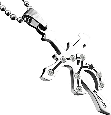 Skcess Herren Schmuck Kette, Kette Männer Silber Wasserflasche Kette Herren Edelstahl Runden Zirkonia anhänger Halskette Liebesgeschenke für Männer