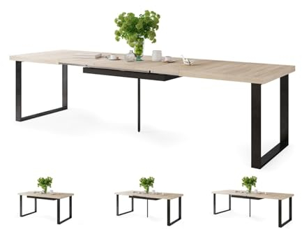 All4All Esszimmertisch Avanti - Esstisch - Loft Tisch – ausziehbar bis 310cm - Küchentisch - Kitchen Table - 160x90cm - 05 - Sonoma Eiche