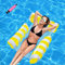 Multi Usage Flottantes Hamac,Flottant de Inclinable Flotteur, Flotteur Hamac Hamac d'eau,Hamac d'eau Gonflable,4-en-1 Hamac Gonflable Piscine,Flotteur Gonflable Piscine,Adulte Plage Partie Vacances