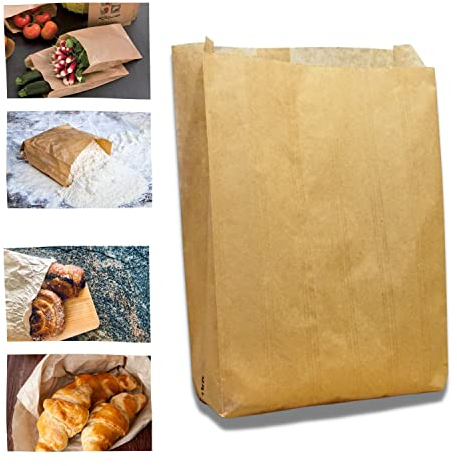 Grupo Darik Pack 100ud. Bolsas kraft de papel marron para alimentación 30x20 cm., bolsas de bocadillos, bolsas de papel kraft, bolsas para manualidades, bolsas para chuches