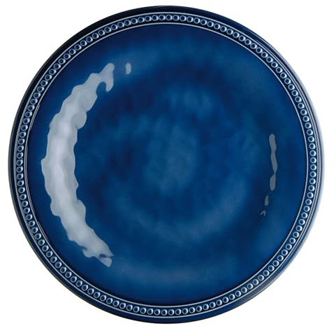Overstock Blue Melamine Harmony Collection - Juego de 6 platos llanos