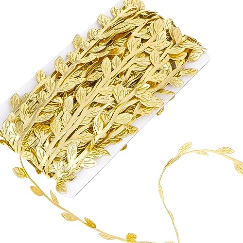 Lusofie 20 Yards künstliche Reben Blätter Streifen Geschenkband Efeu Girlande Deko Zierband künstliche Pflanzen Künstlich Blattband Blattschnur für DIY Handwerk Party Hochzeit Weihnachtsdekoration