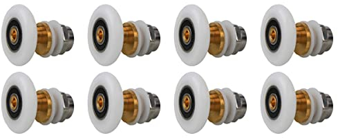 SagaSave Lot de 8 Roulettes de Porte de Douche Coulissantes de 25 mm pour Porte de Douche en Verre de 4 à 6 mm