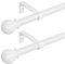 2er Pack Weiß Gardinenstange 300 cm lang, 16mm Durchmesser Gardinenstange Wandmontage mit Kugelendstück. Gardinenstange Weiss Matt, Spleißen Verstellbare