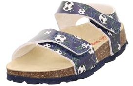 Superfit Jungen Fussbettpantoffel Sandale, Blau Mehrfarbig 8010, 38 EU Weit