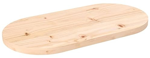 SKM Tischplatte 80x40x2,5 cm Massivholz Kiefer Oval, Weight: 3.95 kg, 824350