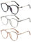 VEVESMUNDO Blaulichtfilter Lesebrillen Metall Groß Rund Nerdbrille Anti Blaulicht Brillen Damen Herren +0.5,+1.0,+1.5,+2.0,+2.5,+3.0,+3.5,+4.0 (Blaulichtfilter Brillen 3er set A, 0.5)