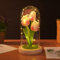 Creperture Tulpen Blume im Glas Geschenke zum Valentinstag Elegante Tulpen Dekorative Künstliche Blumen mit LED Lichtern Heimdekoration Nachtlichter für Frauen, Mutter,Rose
