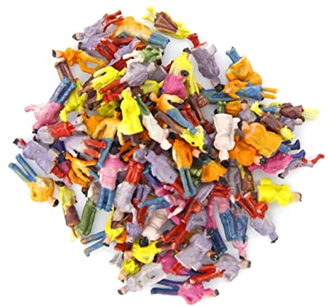 STOBOK Mehrfarbig Bemalte Personenfiguren Modell 1:150 100 Stück Kunststoffformen Lackiert Für Landschaftsmodelle Und Miniaturszenen