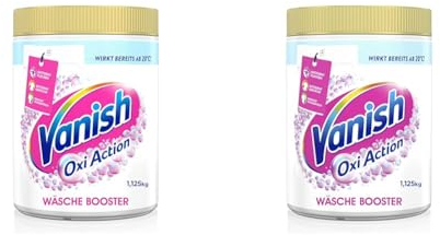 Vanish Oxi Action Powerweiss Pulver – 1 x 1,125 kg – Fleckenentferner und Wäsche-Booster Pulver ohne Chlor – Für weiße Wäsche (Packung mit 2)