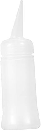 WOONEKY 5st Sprühflasche Quetschbare Saucenflasche Haarapplikatorflasche Farbauftragsflasche Leere Haarfärbeflaschen Applikatorflasche Für Haare Wurzelkamm Flasche Haartönungsflaschen Weiß
