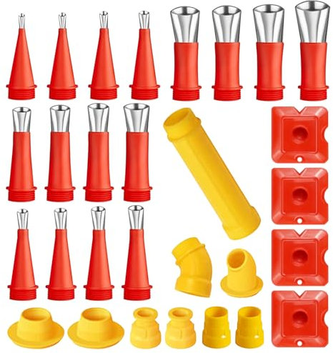 Set di 29 Ugelli in Pistola Silicone,Beccuccio Pistola per Silicone,Beccuccio Silicone per Calafataggio Finitura Sigillante,per Bagno Cucina Finestra,Riutilizzabile