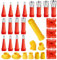 Set di 29 Ugelli in Pistola Silicone,Beccuccio Pistola per Silicone,Beccuccio Silicone per Calafataggio Finitura Sigillante,per Bagno Cucina Finestra,Riutilizzabile