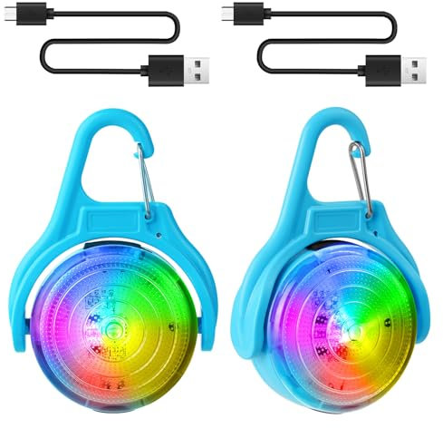 Ainiv 2 Stück LED Blinklicht Schulranzen Sicherheitslicht, 4 Blinkmodis USB Aufladbar Reflektoren Licht für Schulranzen, Sicherheitslicht Anhänger für Wandern Laufen Joggen Haustier Rucksack Kleidung