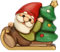 THUN, Gnomo Oliver su Slitta con Albero in Ceramica di Alta Qualità, Collezione Natale, Statuine da Collezione, Idea Regalo per Natale, 13,6 x 10,3 x 18,8 cm