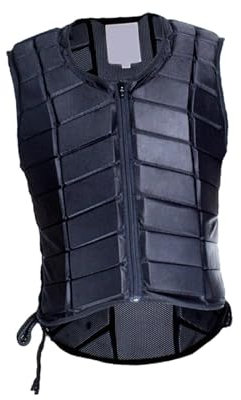 Sharplace Gilet da Equitazione Professionale Imbottito per Equitazione, Gilet Protettivo con Cerniera Nera, S