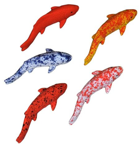 Duronge Lot de 5 poissons flottants - Décoration d'aquarium - En résine - Décoration pour aquarium - Paysage - Petit faux poisson pour décoration d'aquarium