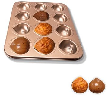 Gurlideo Kastanienförmiges Kuchen-Backblech, Backmodell, Haushalt, Ofen, Backgeschirr, DIY Backformen (12 Löcher)