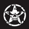 Auto PVC Aufkleber Military Forces Cover Star Aufkleber Decals Pentagram Broken Skull Head Fall Aufkleber(Wit,S 25x25cm)