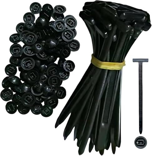 Hebillas Universales de Nailon para Bridas de Cable – 20/50/100 Piezas con Cierre Automático, Clips de Retención para Parachoques, Remaches de Plástico para Reparaciones de Automóviles (50)